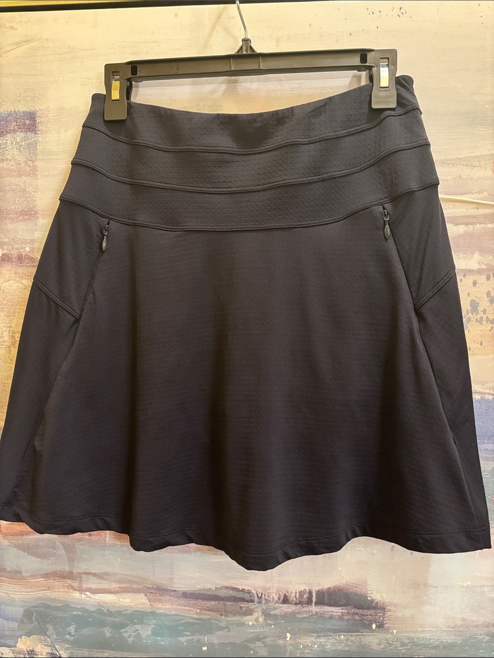 IBKUL Black Circle Skirt with Zip Pockets and Shorts